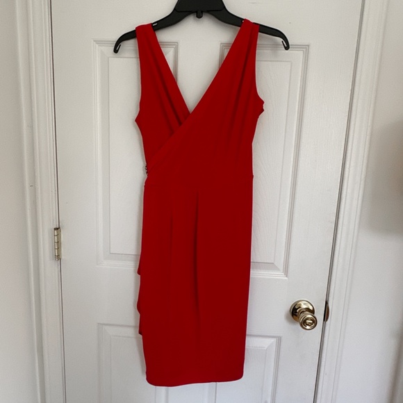 NWT Calvin Klein Red Sleeveless Twist Front Wrap Dress, Size 6 - Picture 9 of 14
